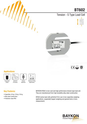 Baykon BT602 Tension - S Type Load Cell