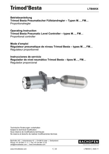 Operating Instructions &ndash; types M&hellip;, FM&hellip;