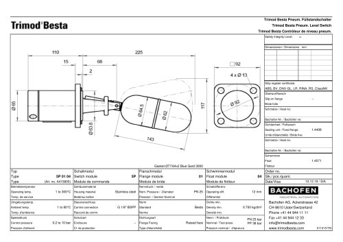 Trimod Besta Pneum. Level Switch 5P 01 04