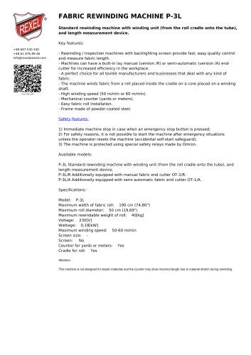 FABRIC REWINDING MACHINE P-3L