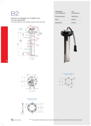 B2 6 screws (ø60,3 mm) fixation sensor with fuel lines