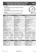 Bourdon tube pressure gauge, stainless steel R25