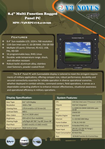 8.4’’ Multi Function Rugged Panel PC