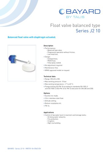 Float valve balanced type J210