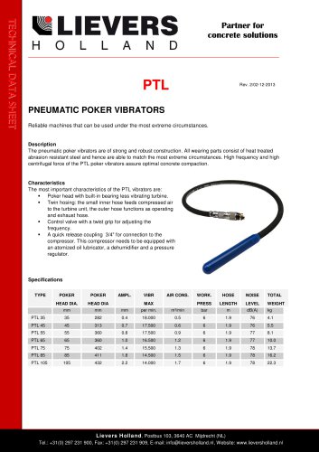 PTL PNEUMATIC POKER VIBRATORS