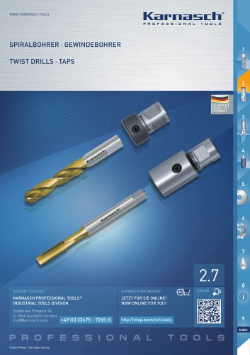 HSS TWIST DRILLS, TAPS