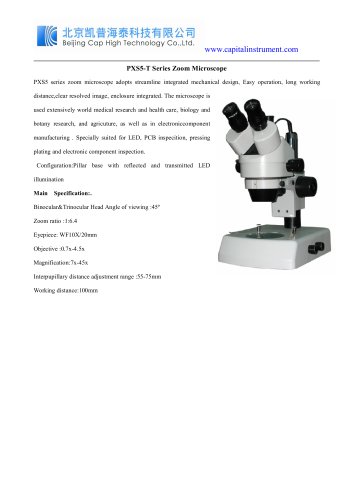 PXS5-T Series Zoom Microscope