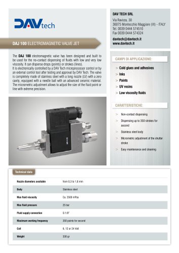 DAJ 1000 Electromagnetic jet valve