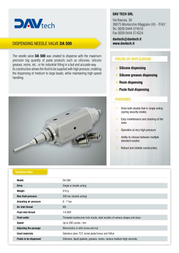 Needle dispensing valve DA 500