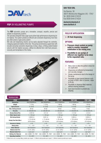 PDP 2K volumetric pumps