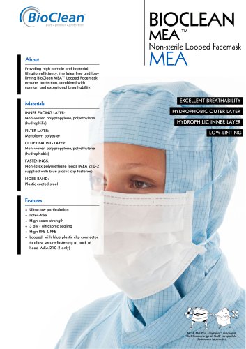 Bioclean MEA Non-Sterile Looped Facemask