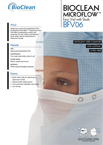 Bioclean Microflow Non-Sterile Face Veil with Studs