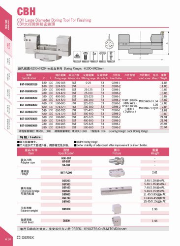 Finish Boring Tool for Large Diameter | Precision 0.01 mm | Range: 200 - 929 mm