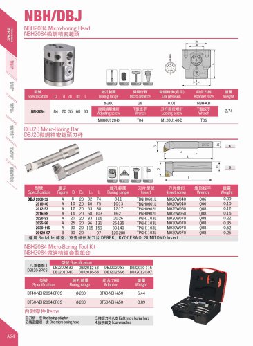 NBH2084 Boring Tool Kit | Precision 0.01 mm | Range 8 - 280 mm