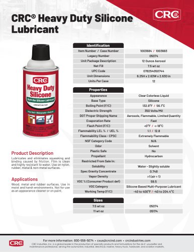 CRC&reg; Heavy Duty Silicone Lubricant