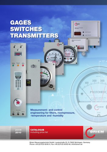 Gages, switches, transmitters