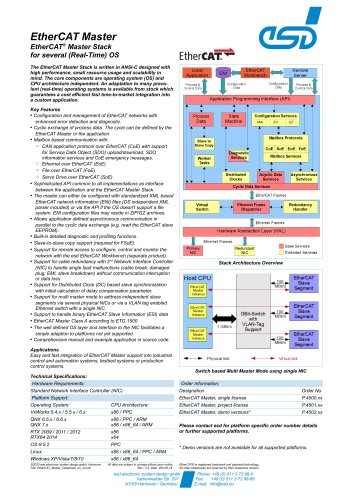 Data Sheet EtherCAT MainDevice Stack