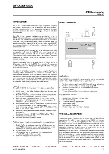 GPRS Communicator UCM97 Data Sheet