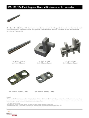 EB-142/166 Earthing and Neutral Busbars and Accessories