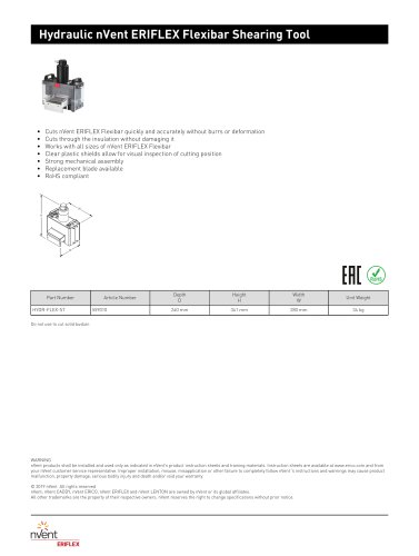 Hydraulic nVent ERIFLEX Flexibar Shearing Tool