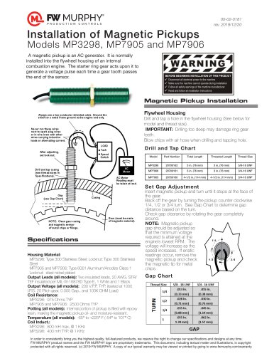 Models MP3298, MP7905 and MP7906