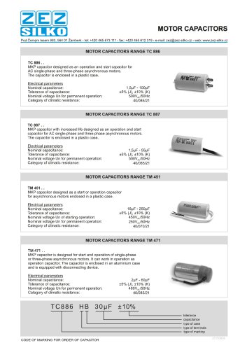 Motor and lighting capacitors