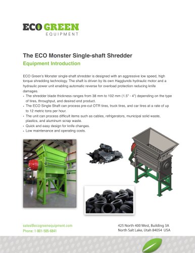 ECO Monster Single-Shaft Shredder Series