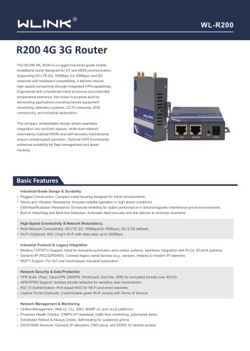 WLINK R200 Industrial LTE Router