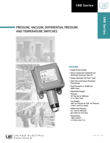 adjustable differential pressure switch 100 Series