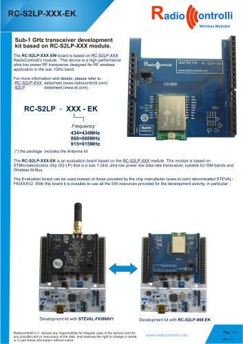 Arduino shield for S2-LP transceiver module