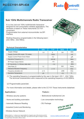 RC-CC1101-SPI-434  DATASHEET