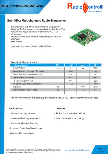 RC-CC1101-SPI-SMT-434  DATASHEET