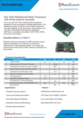 Tranceiver RCS1KSMT-868