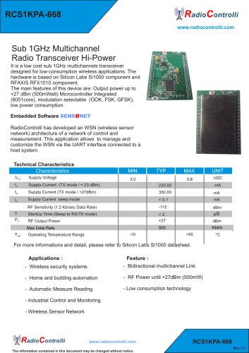 Transceiver RCS1KPA-868