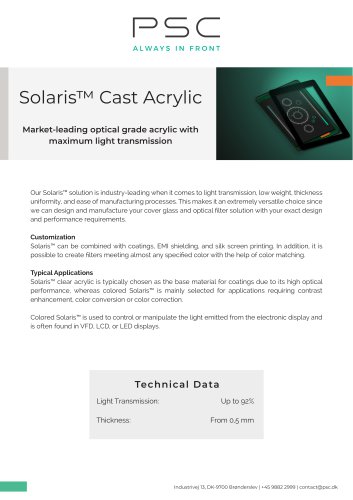 Solaris™ Cast Acrylic