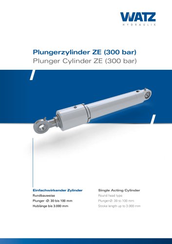 Plunger cylinder ZE 300 bar