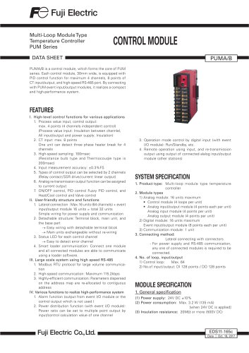 Datasheet temperature controller PUM-A-B