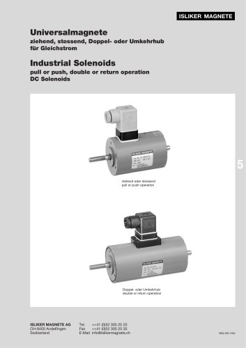 Industrial Solenoids pull or push, double or return operation DC Solenoids