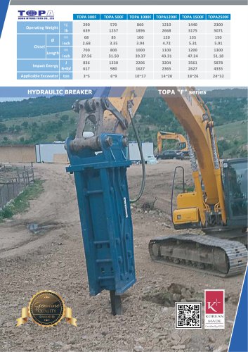 TOPA Hydraulic Breaker "F series"