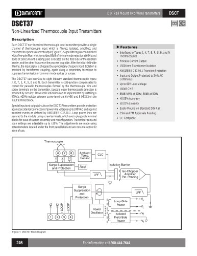 Analog Voltage Input Signal Conditioners, Narrow Bandwidth DSCT37