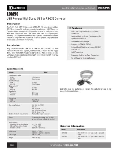 Analog Voltage Input Signal Conditioners, Narrow Bandwidth LDM90