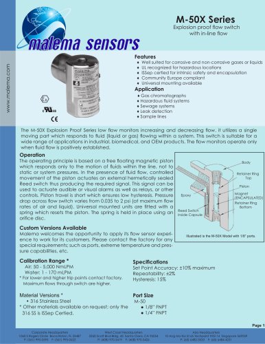 M-50X Fixed Set point Flow Switch