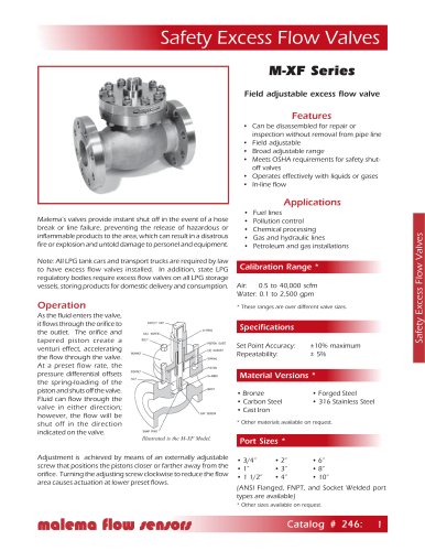 M-XF Safety Excess Flow Valves