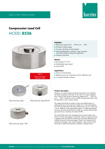 Data Sheet Model 8526 (2025)