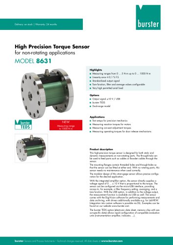 Data sheet Model 8631