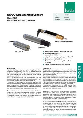 Data Sheet Typ 8740/8741