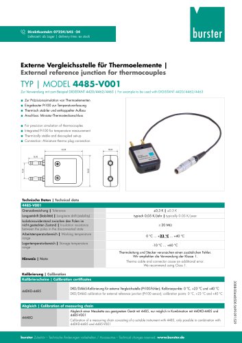 External reference junction for thermocouples 2025