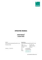 Operating Manual DIGIFORCE® model 9307