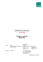 Operation Manual Fieldbus controller Model 9251