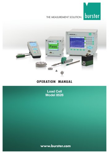 Operation Manual Load Cell Model 8526 2025